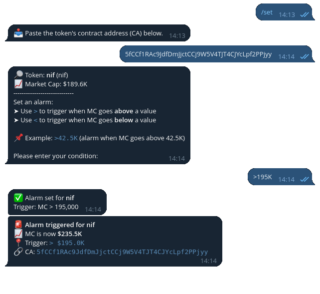 Chat with DipCat Telegram Price Alert Bot